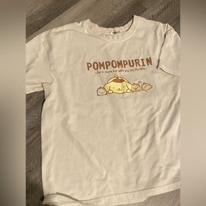 Sanrio pompompurin Cream Short Sleeve Shirt 💛🤎